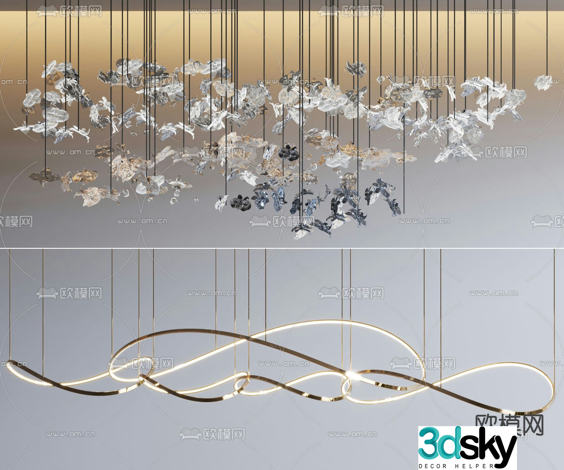 Modern chandelier crystal chandelier 3d model