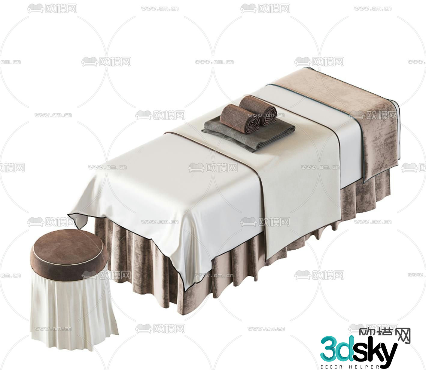 Massage bed beauty bed 3d model