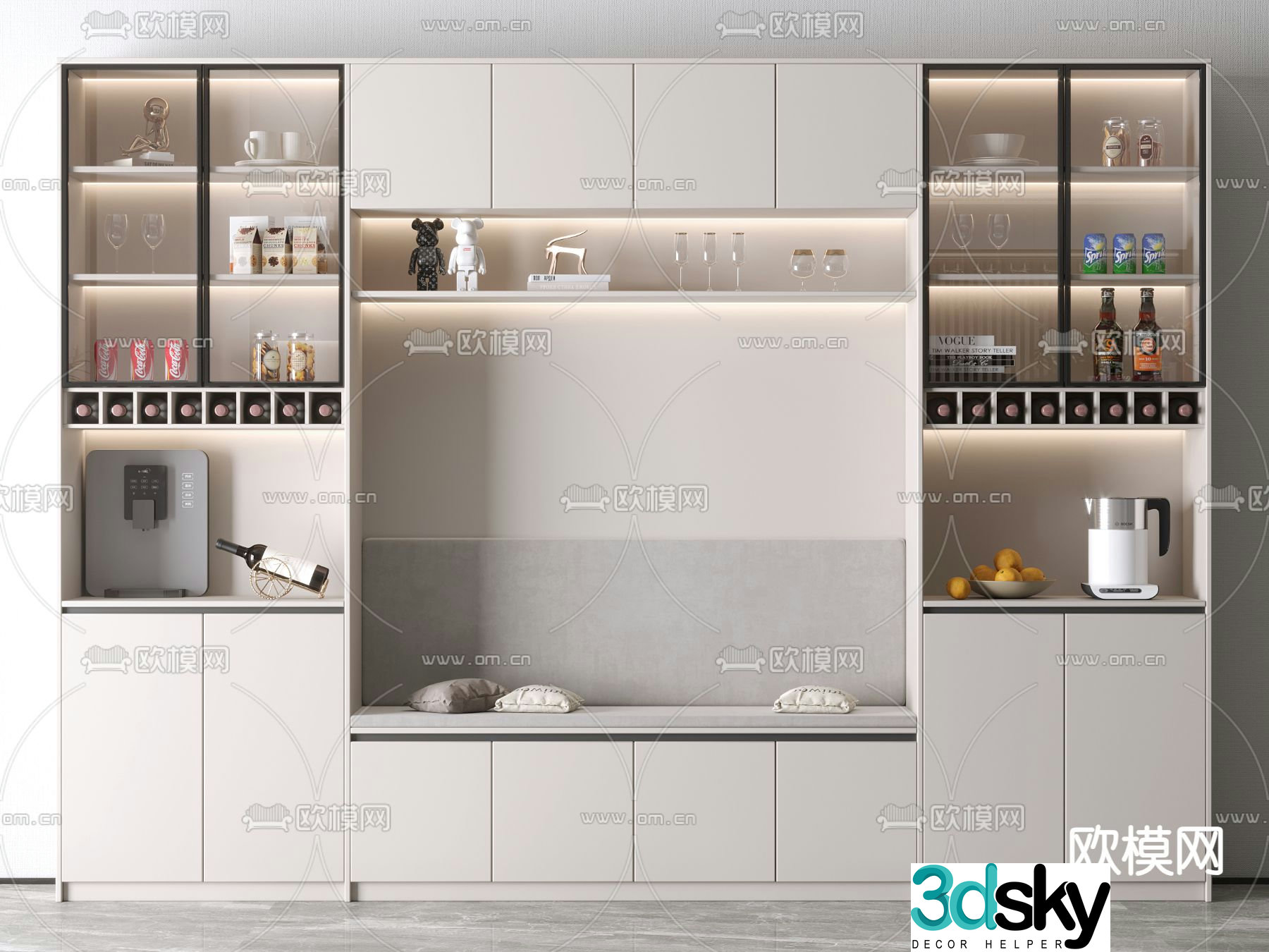 Modern cardboard wine cabinet 3d model