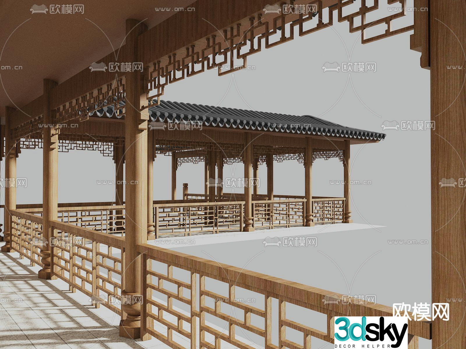 Landscape Corridor Antique Corridor Frame 3D Model