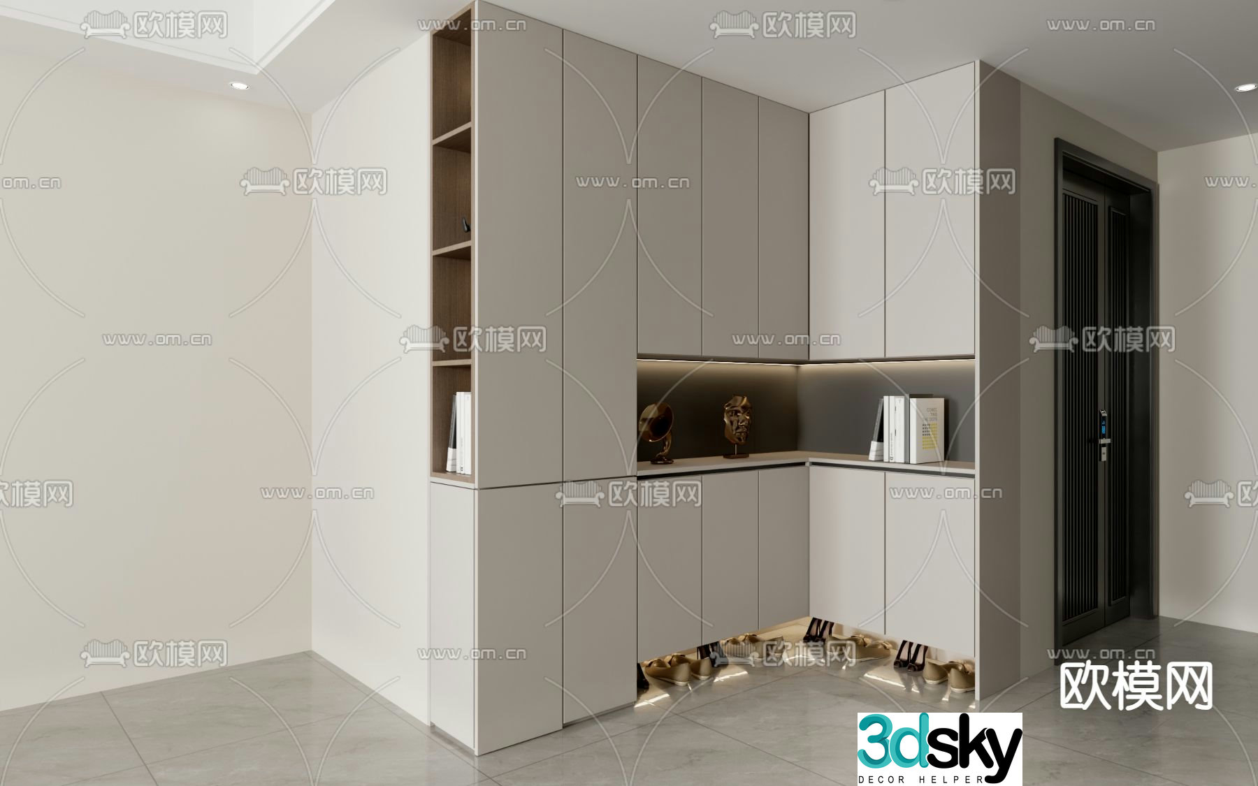 Corner shoe cabinet Entrance shoe cabinet 3D model