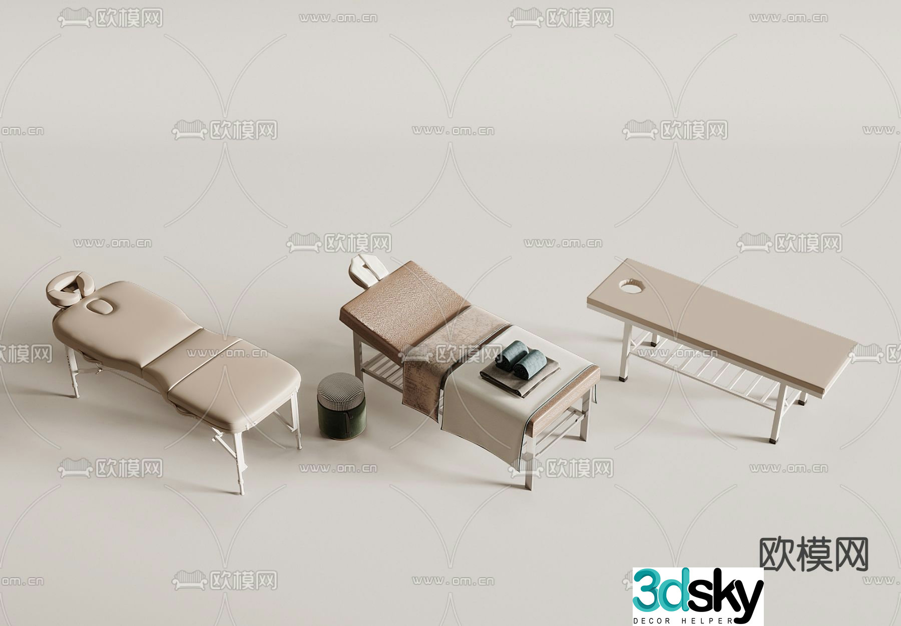 Massage bed beauty bed shampoo bed 3d model