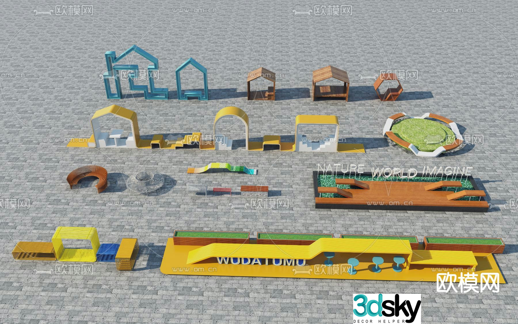 Outdoor chair special shaped chair landscape seat 3d model