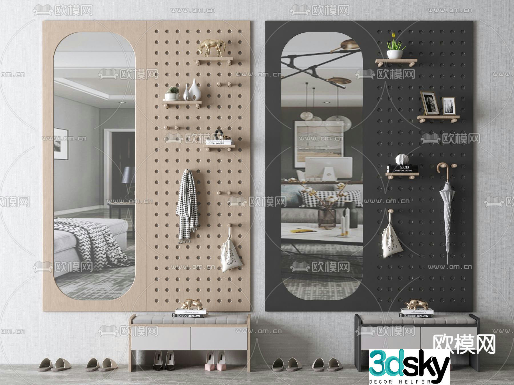 Modern hole board 3d model