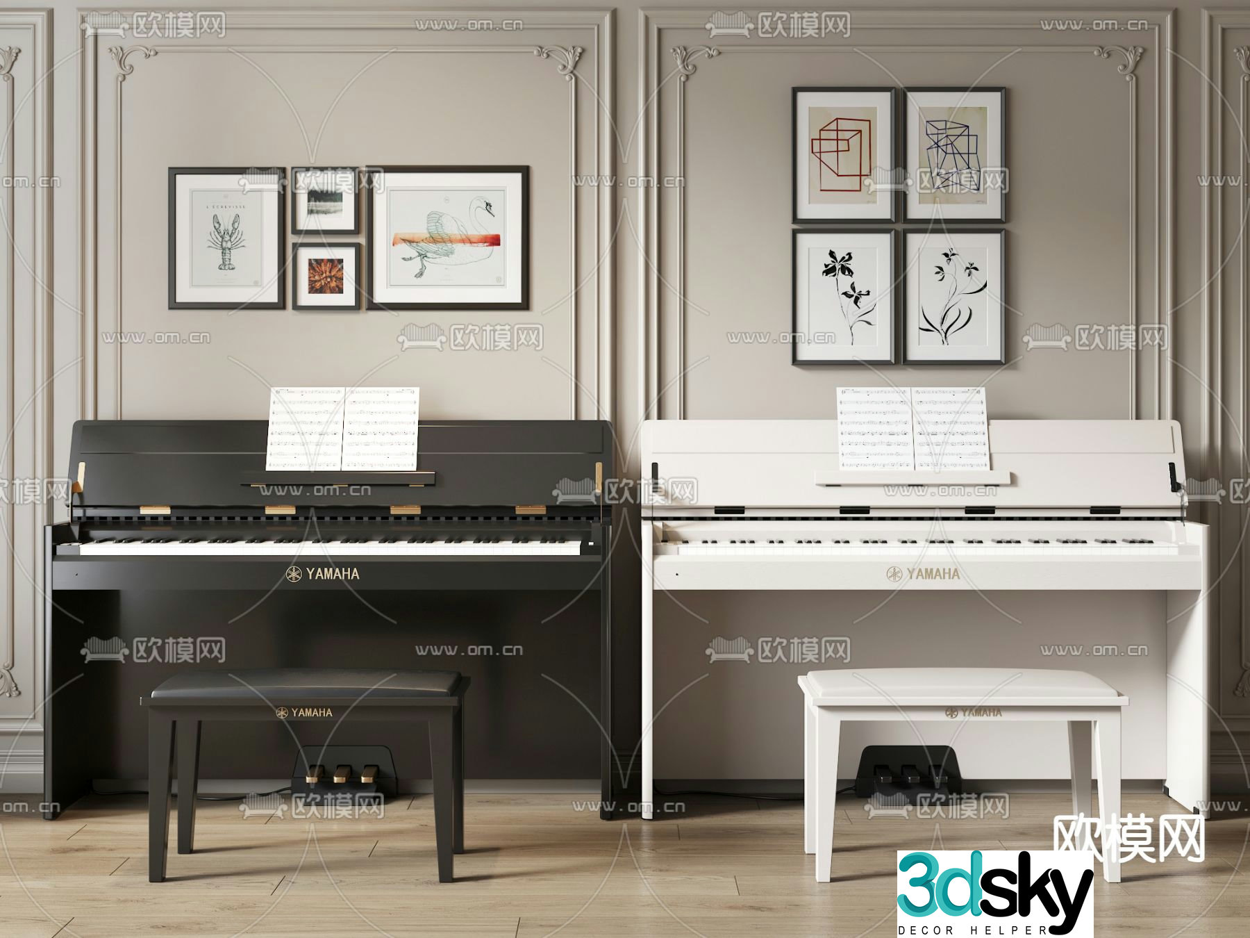 modern piano 3d model
