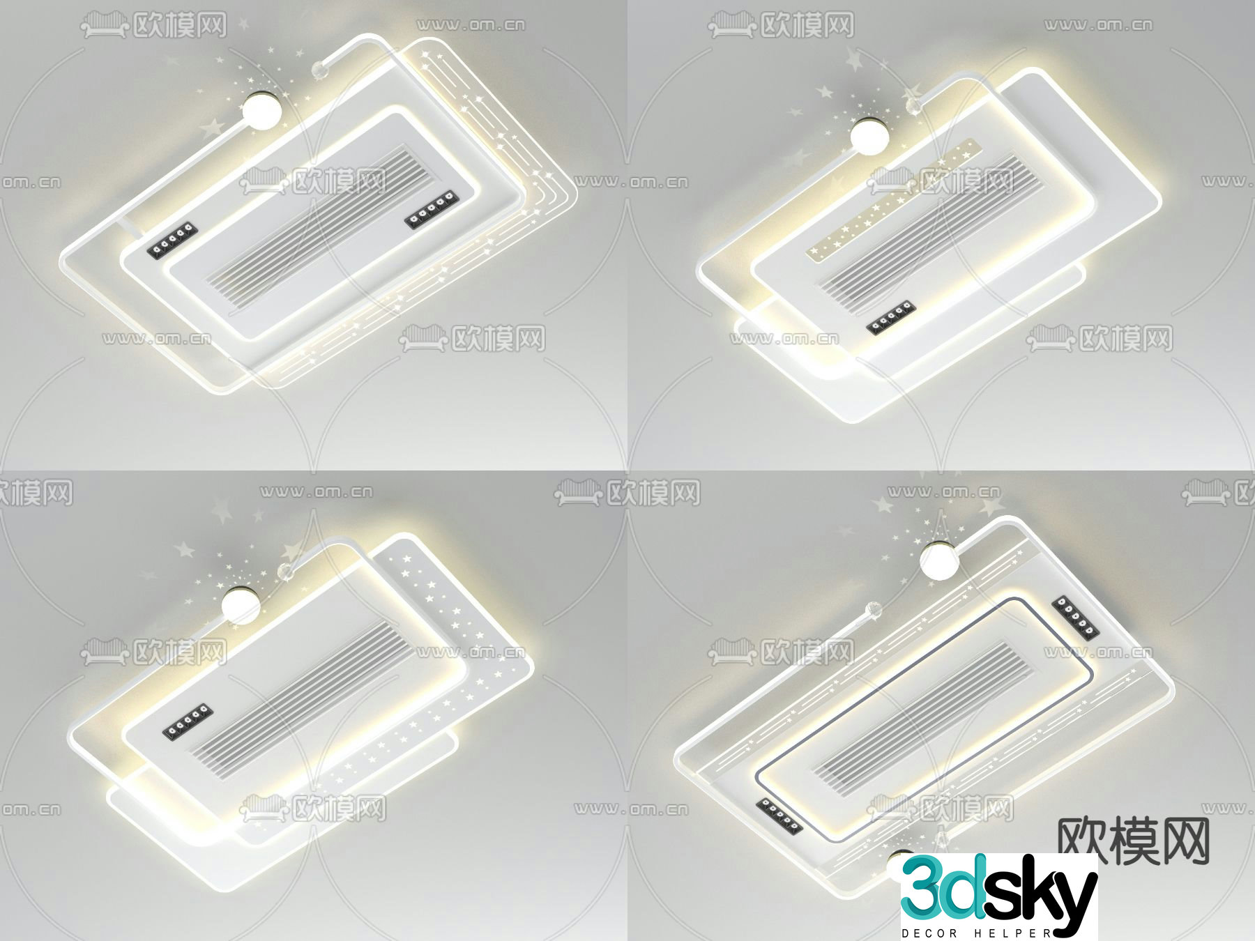 Light luxury ceiling lamp living room lamp 3d model