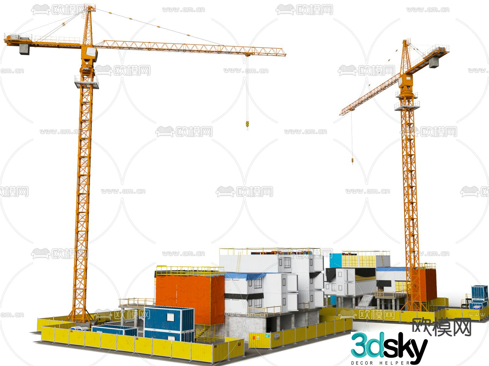 Construction site under construction 3d model of construction site