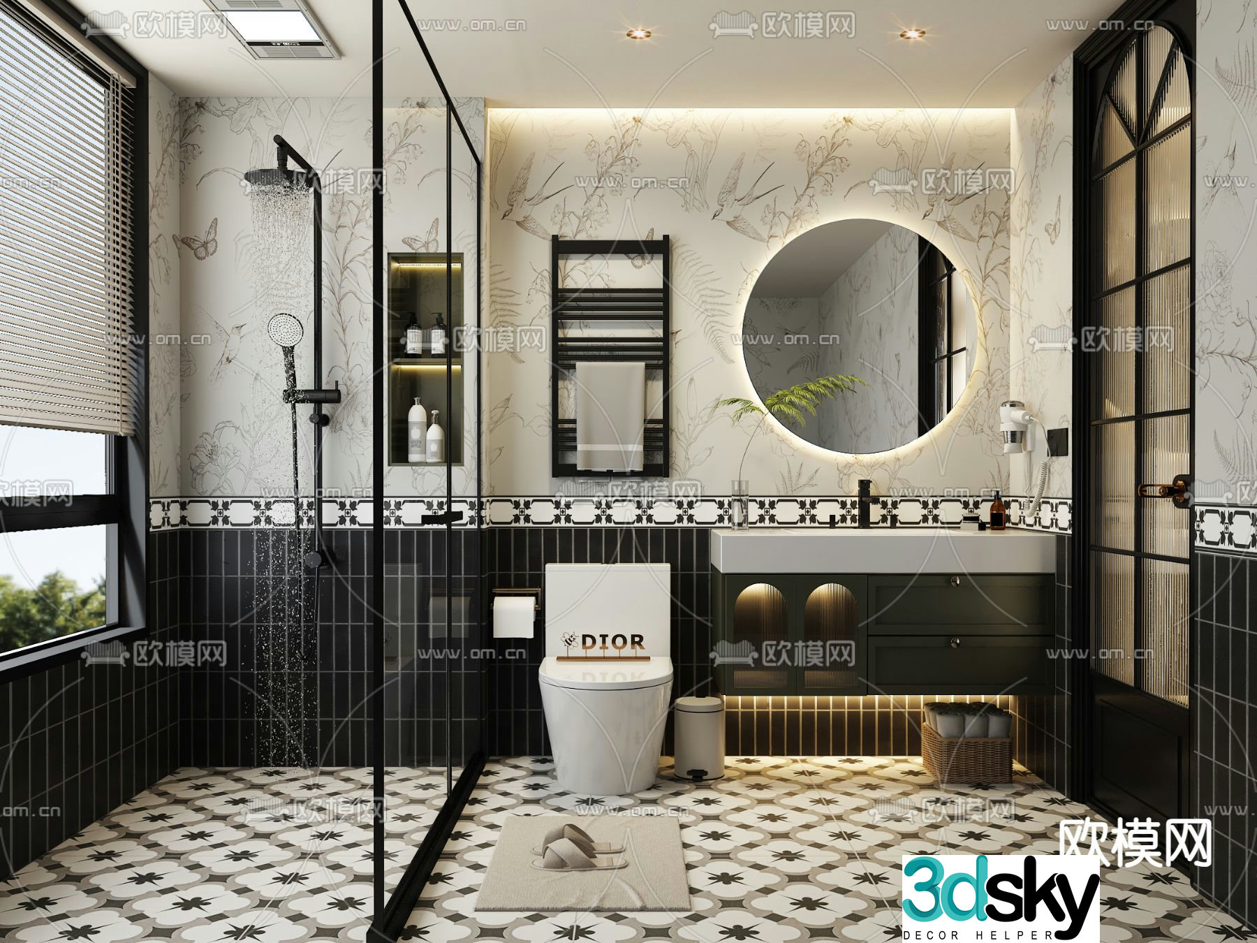 French bathroom 3d model