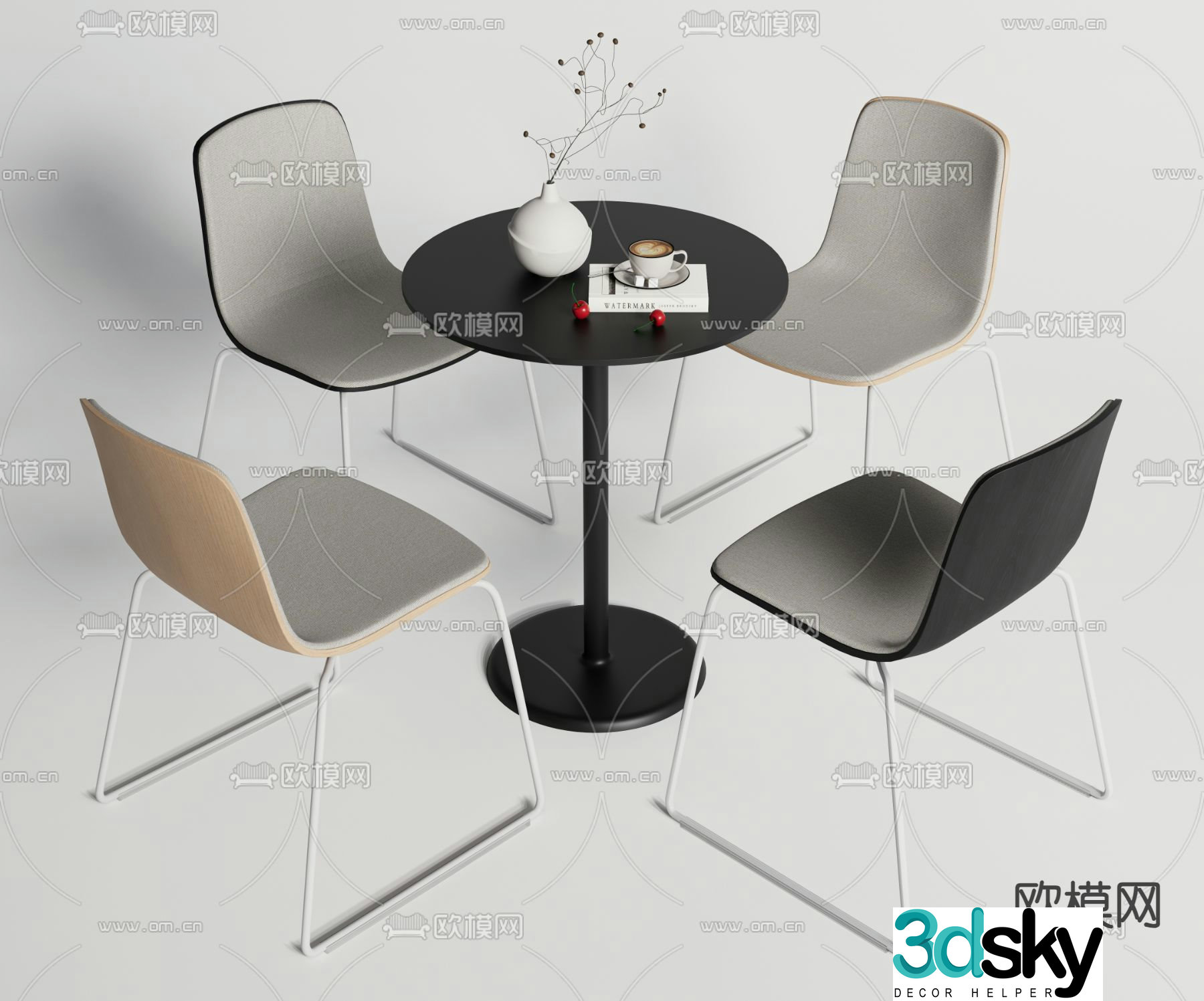 Negotiation tables and chairs leisure tables and chairs 3d model