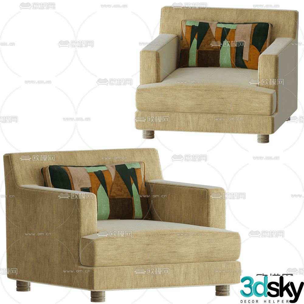 Modernature single sofa 3d model