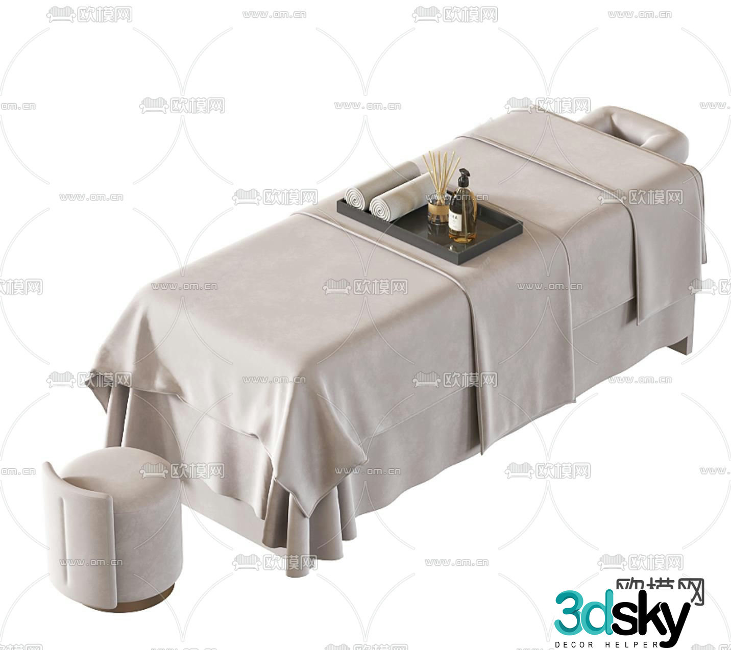 Massage bed beauty bed 3d model