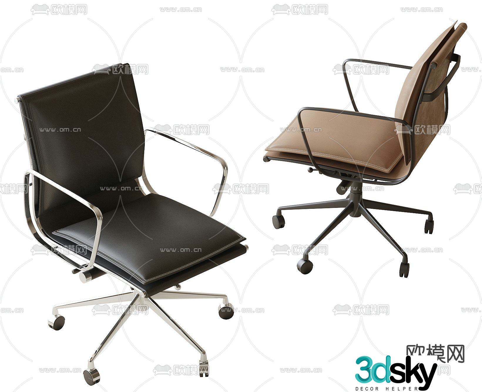 Modern swivel office chair 3d model