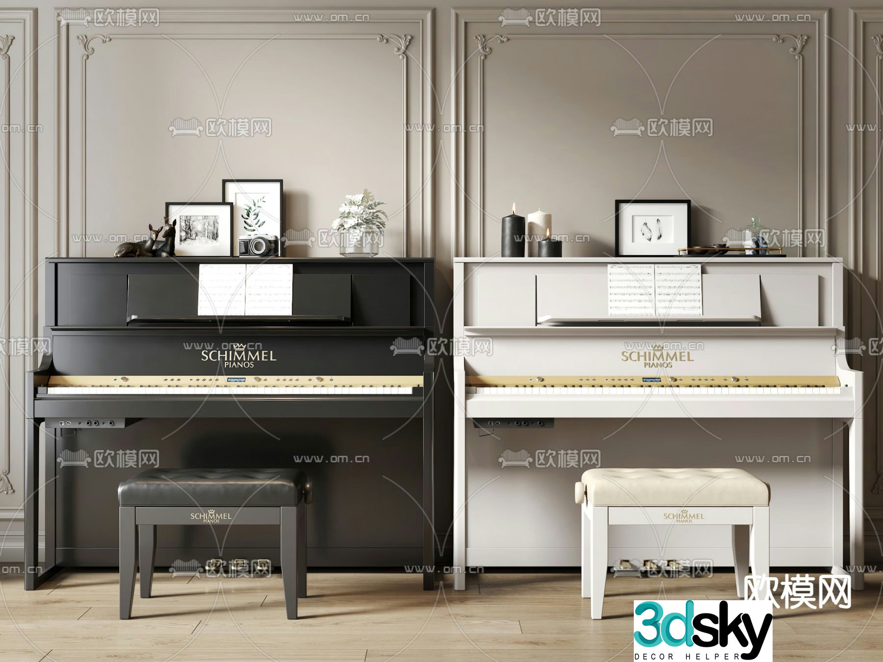 modern piano 3d model