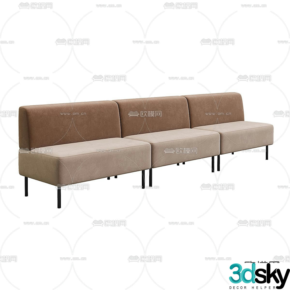 Modern multi-seater sofa 3d model