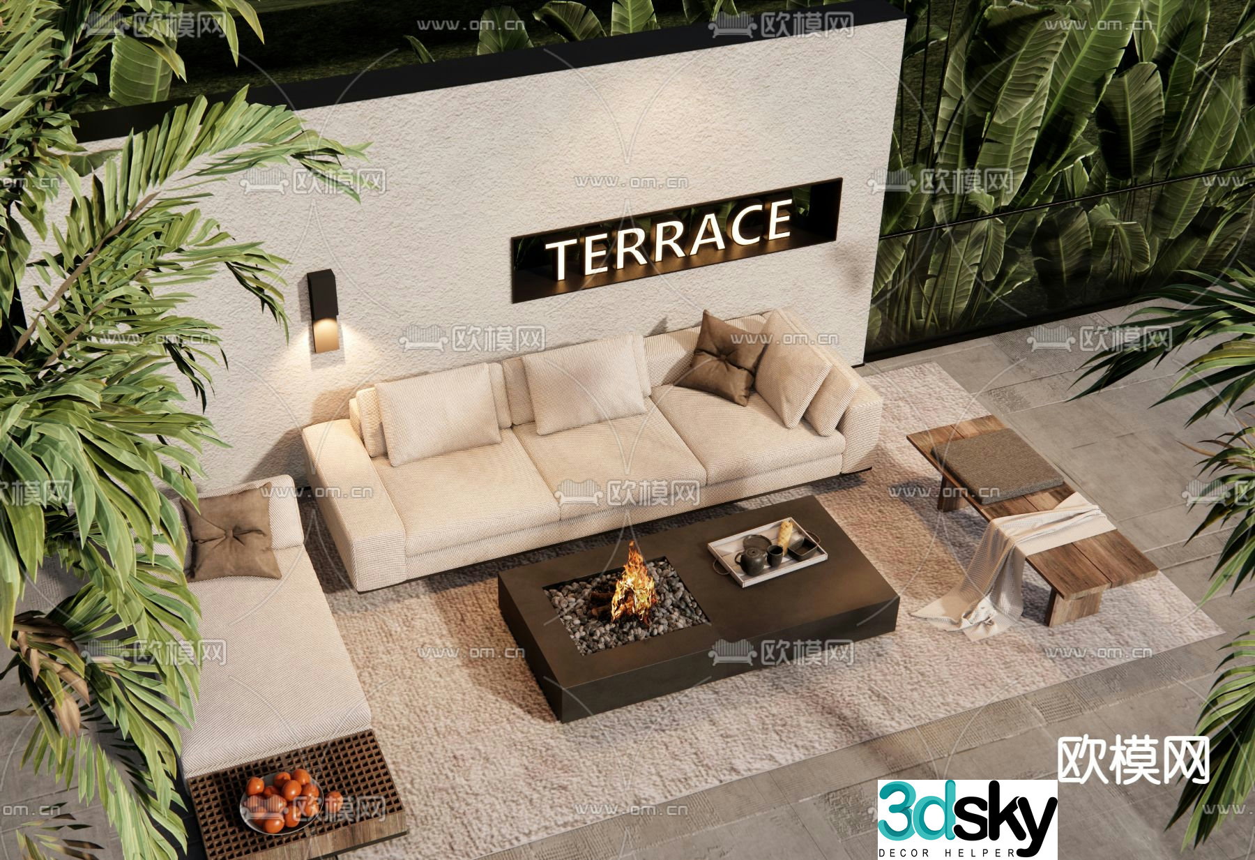 Outdoor sofa leisure sofa 3d model