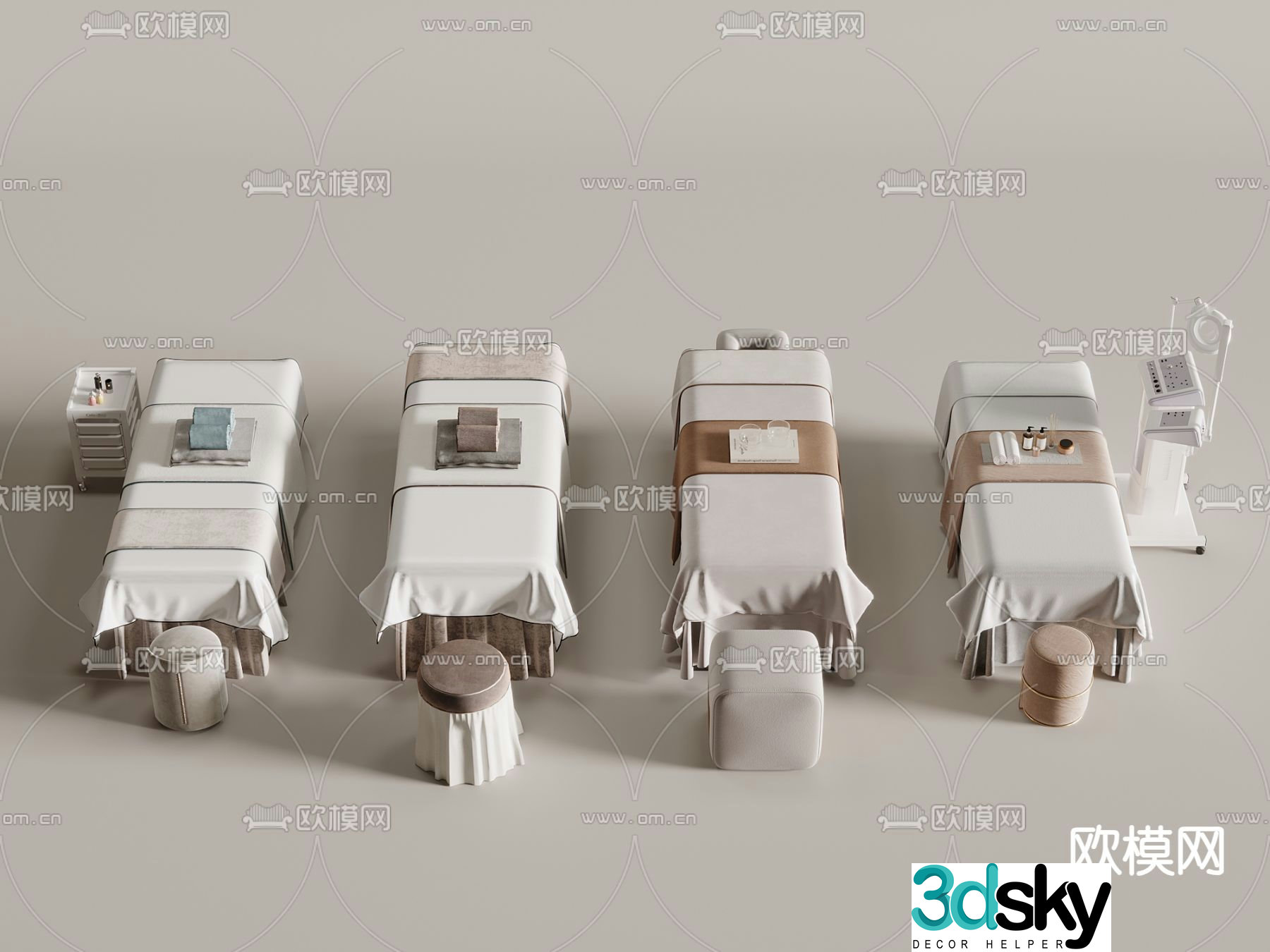 Massage bed beauty bed shampoo bed 3d model