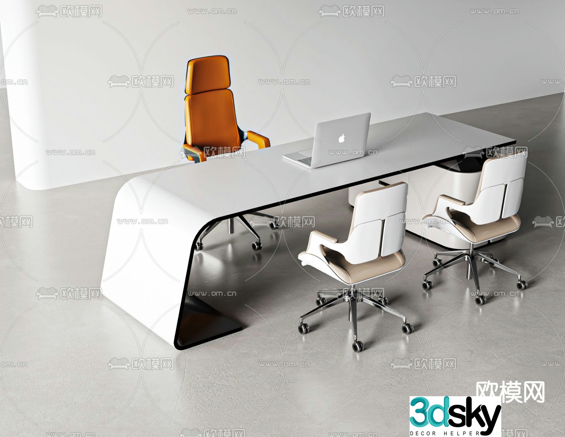 Modern general manager room table 3d model