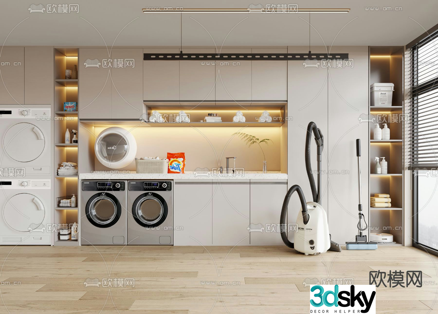 Washing cabinet balcony cabinet 3d model