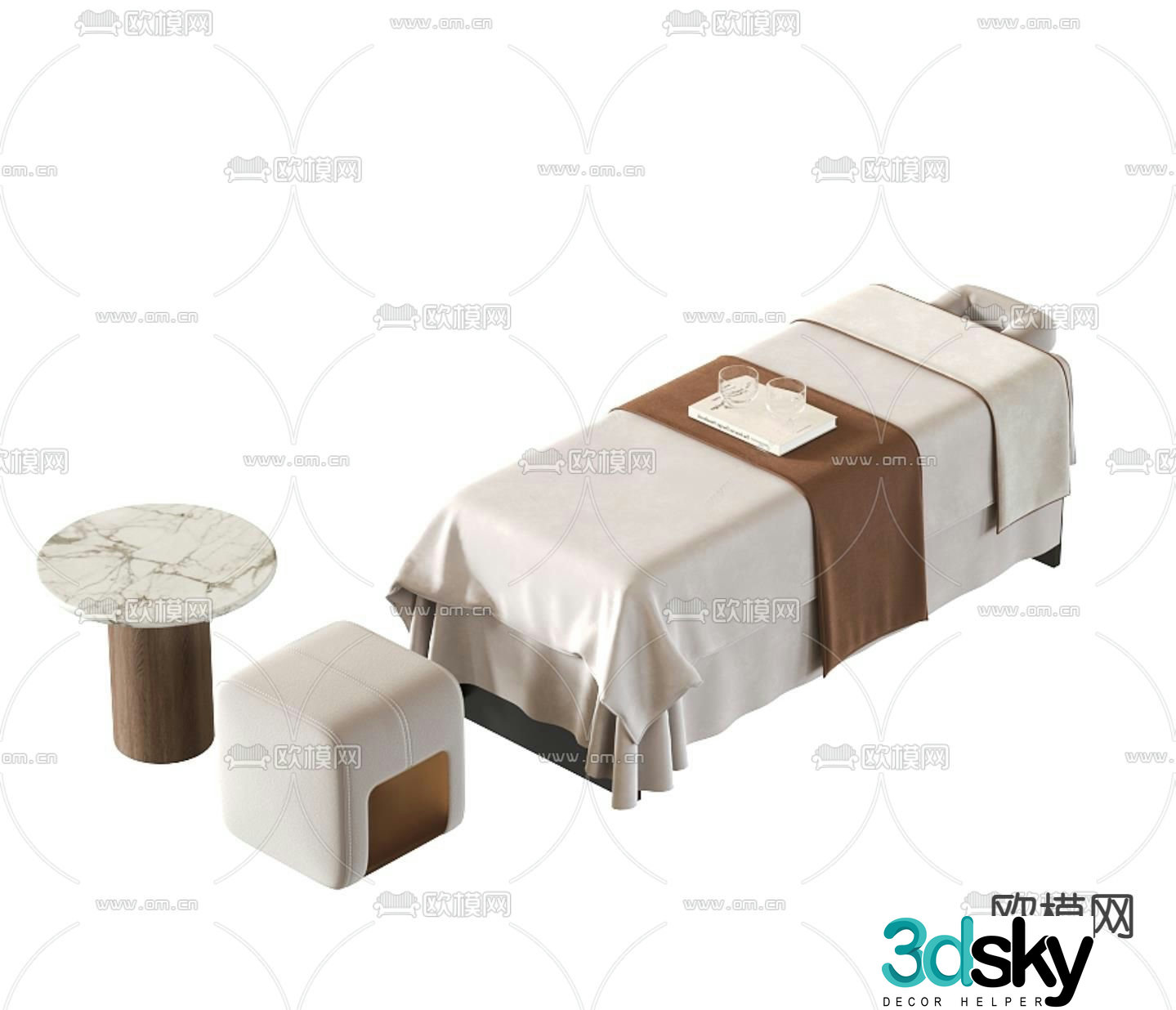 Massage bed beauty bed 3d model