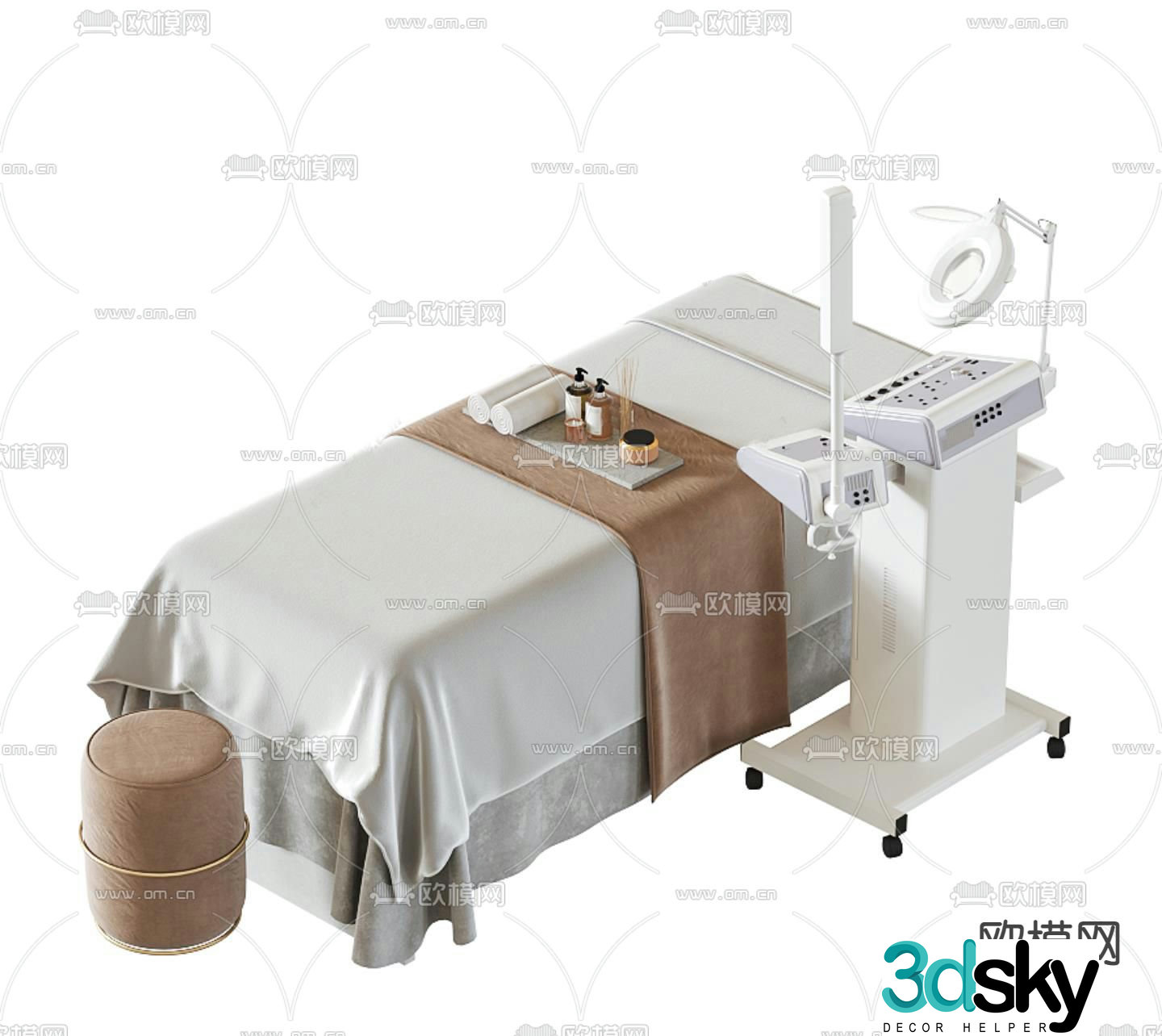 Massage bed beauty bed 3d model