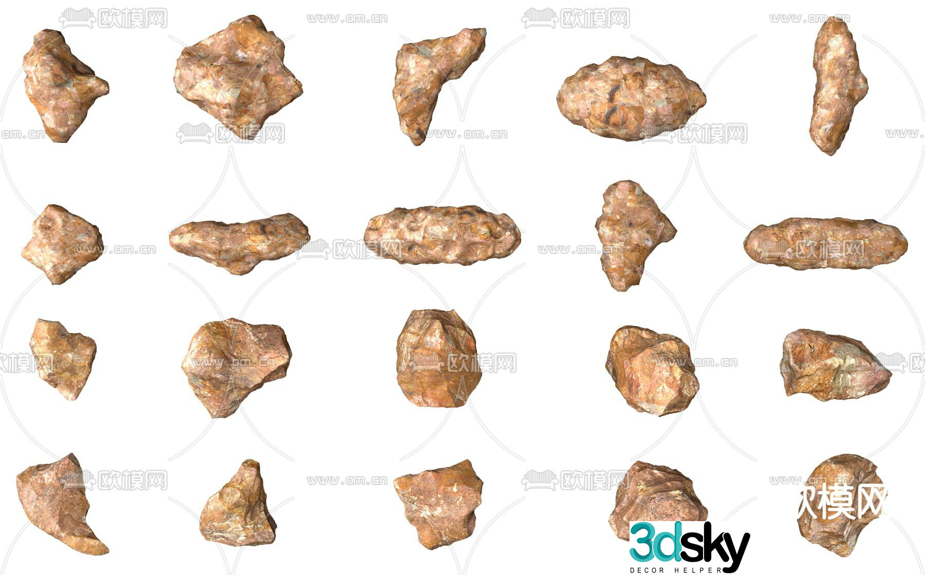 landscape stone rock stone 3d model