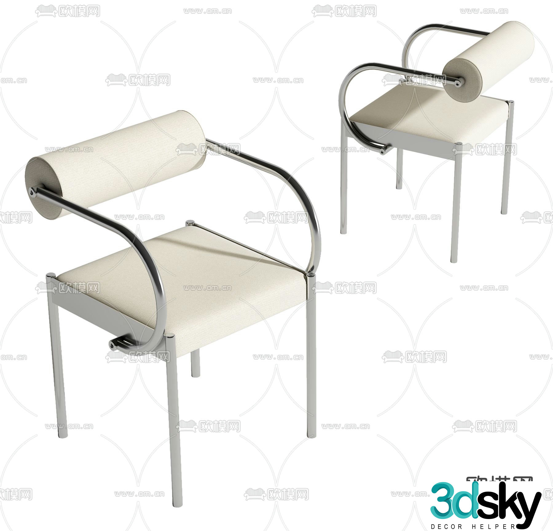 Modern chair dining chair 3d model