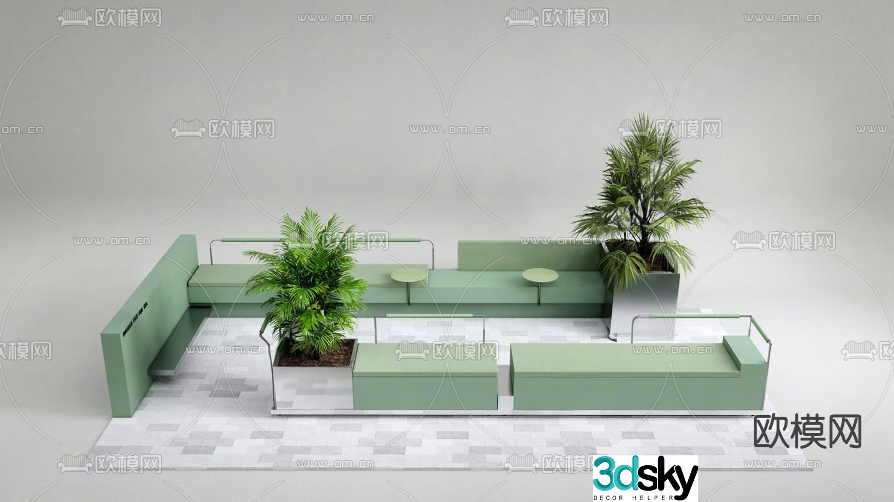 Card seat sofa lobby sofa office sofa 3d model
