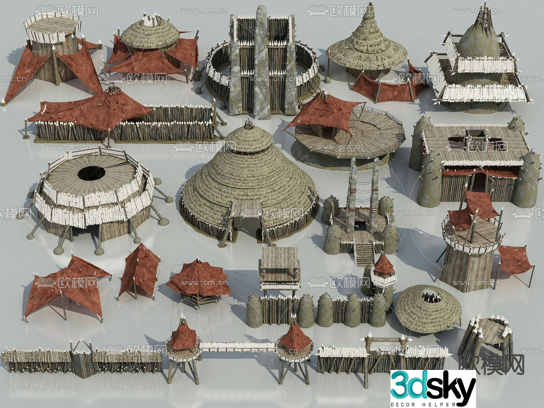 Primitive tribe 3d model