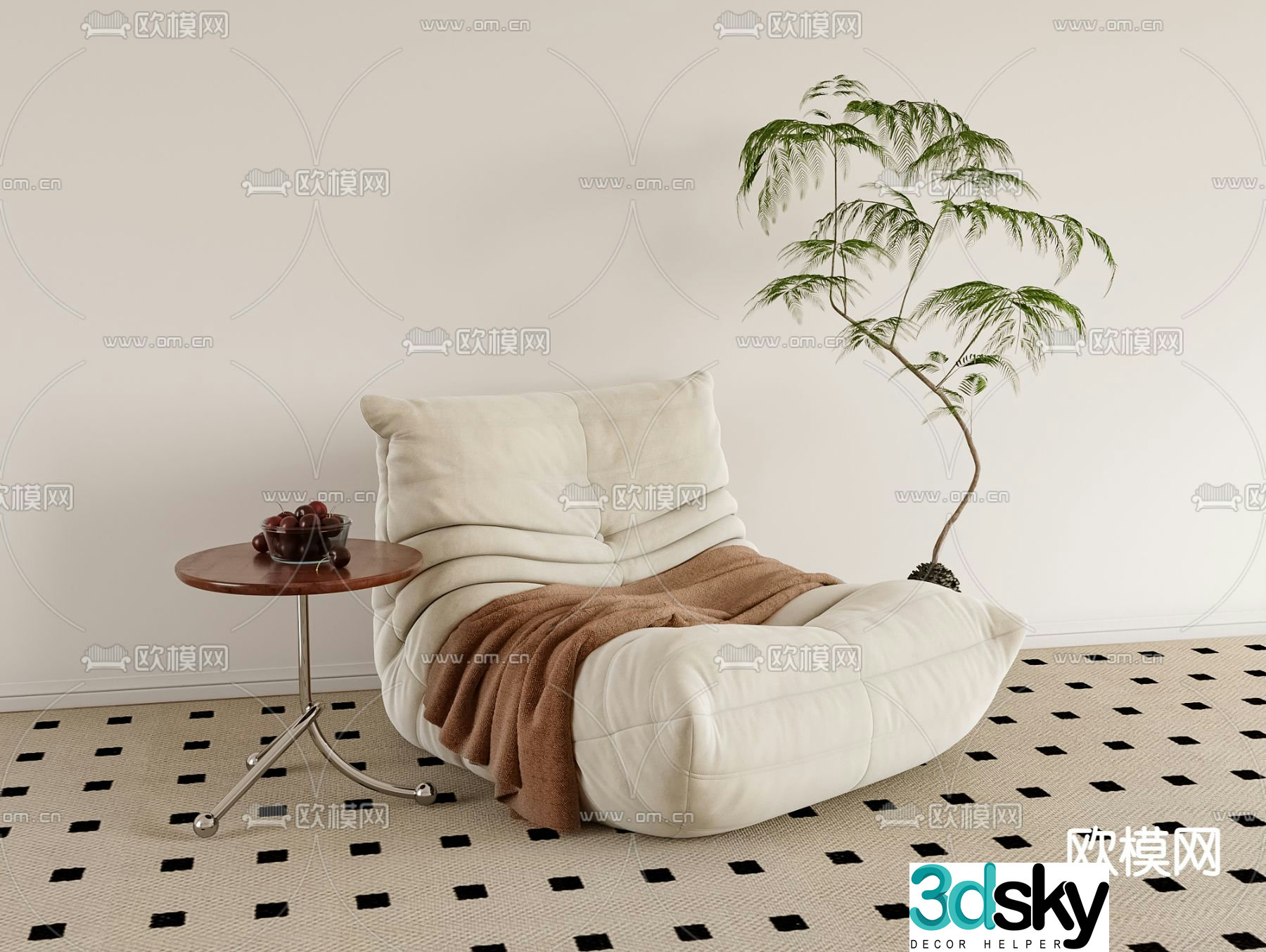 Caterpillar sofa beanbag sofa 3d model