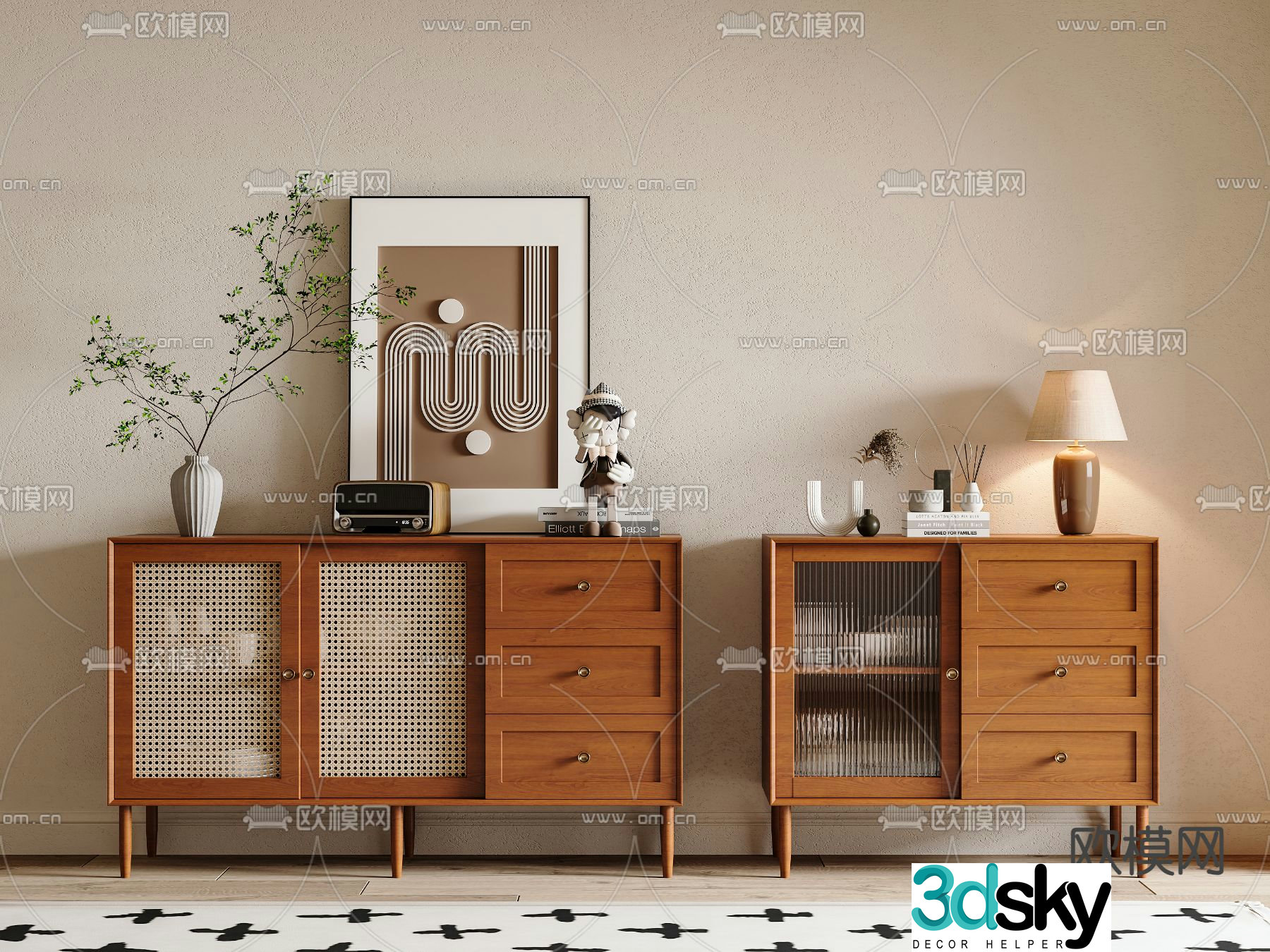Medieval style sideboard 3d model