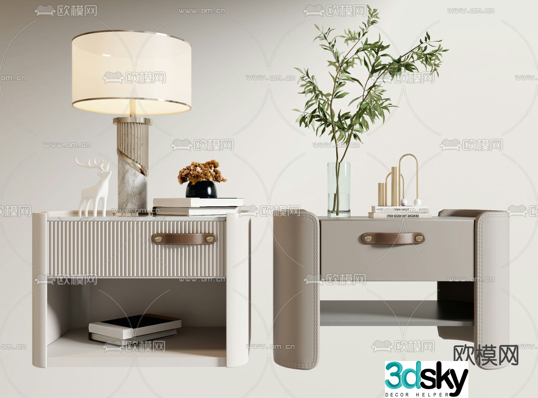 Modern bedside table 3d model
