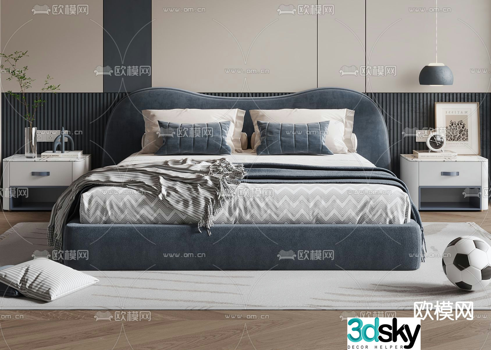 Modern children’s bed 3d model