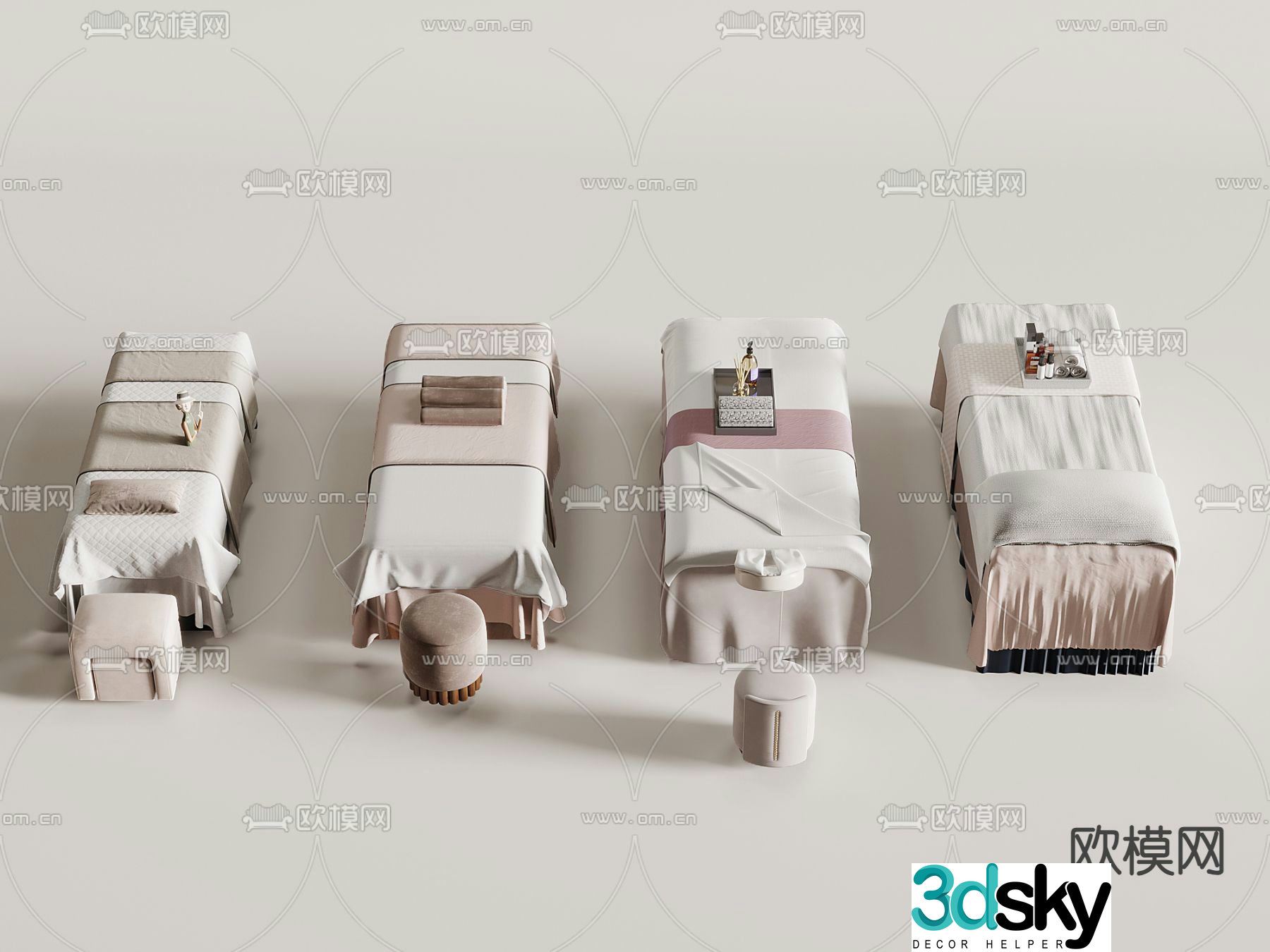 Massage bed beauty bed shampoo bed 3d model