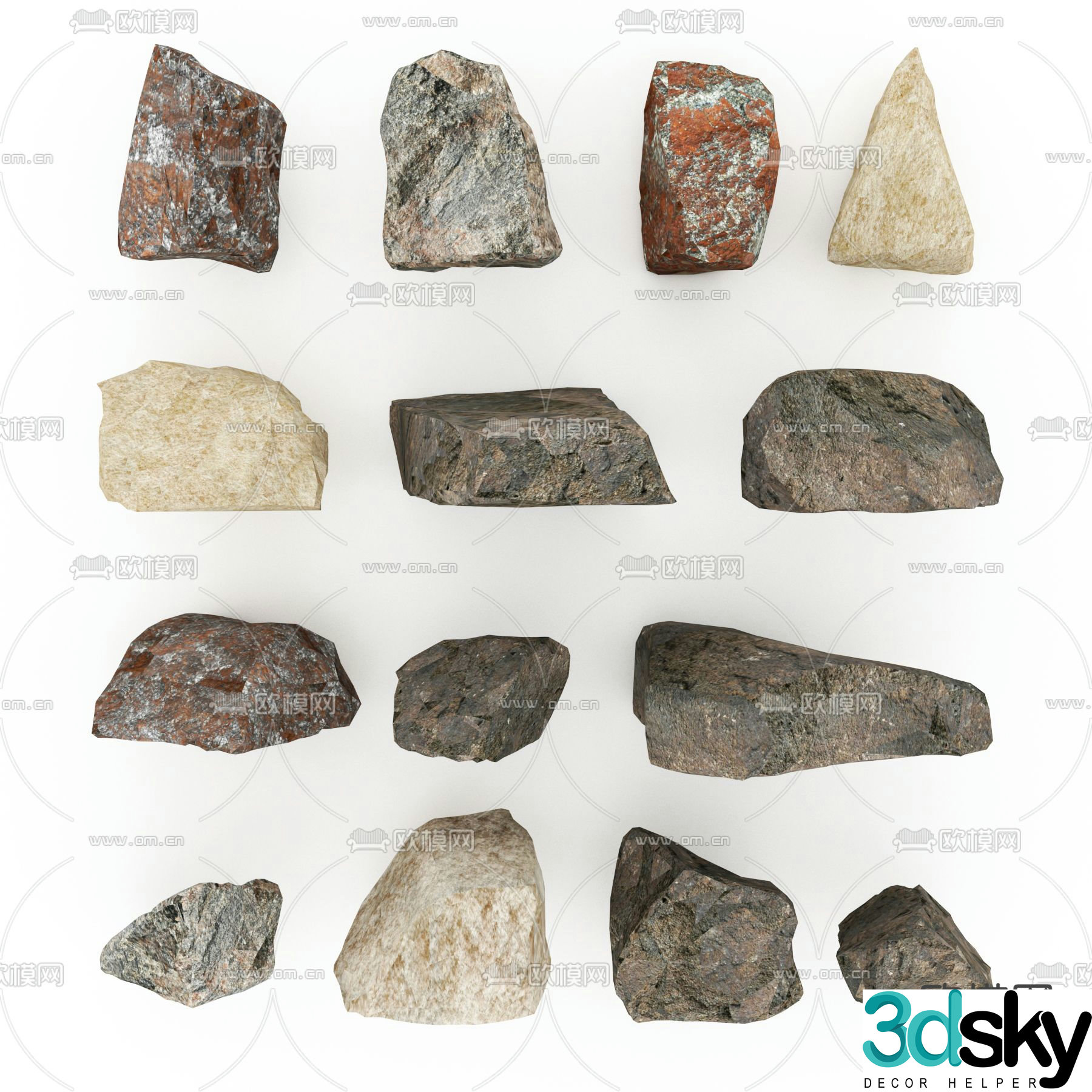 stone landscape stone rock 3d model