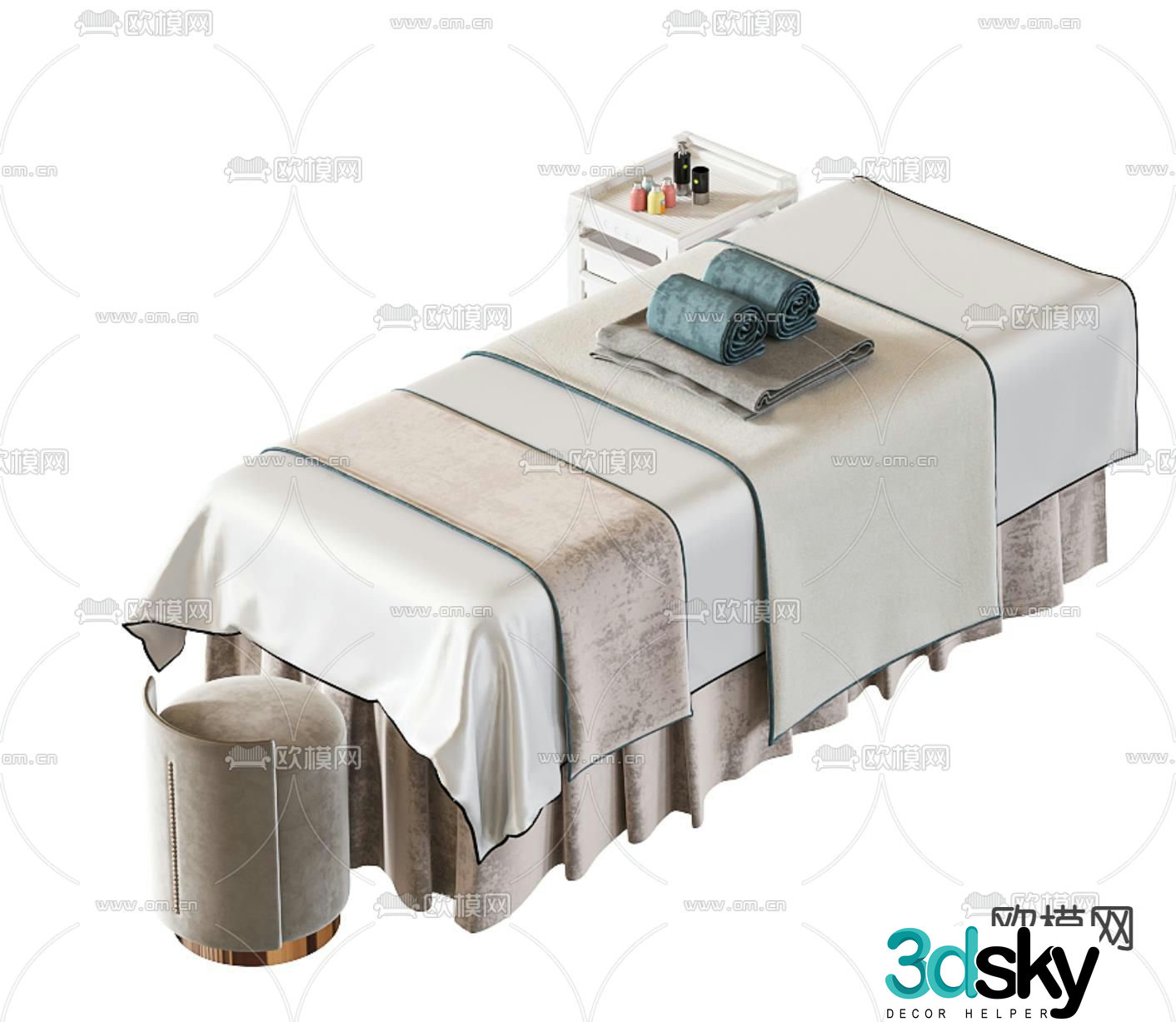 Massage bed beauty bed 3d model