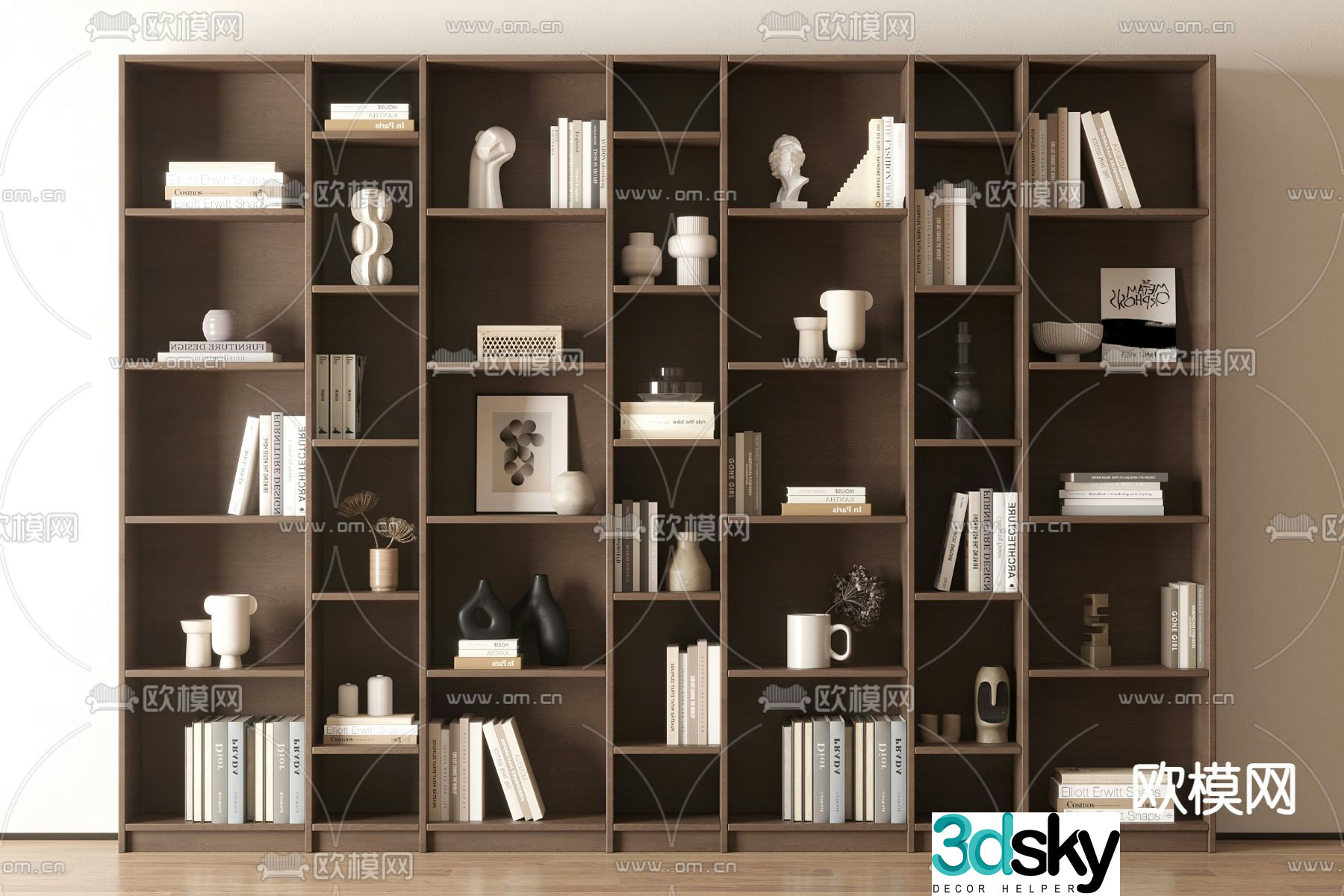 Medieval style bookcase 3D model