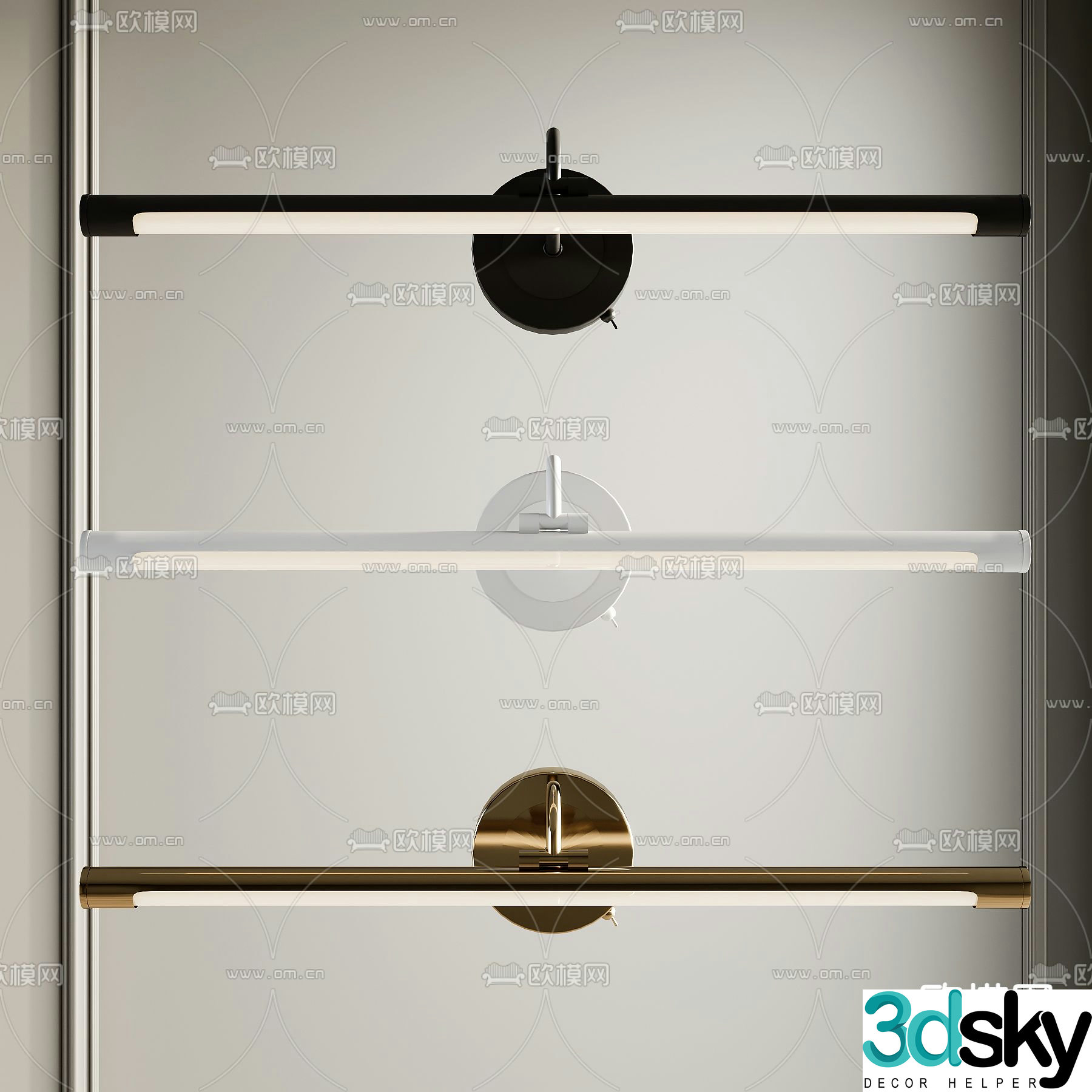 Modern metal wall lamp picture lamp 3d model