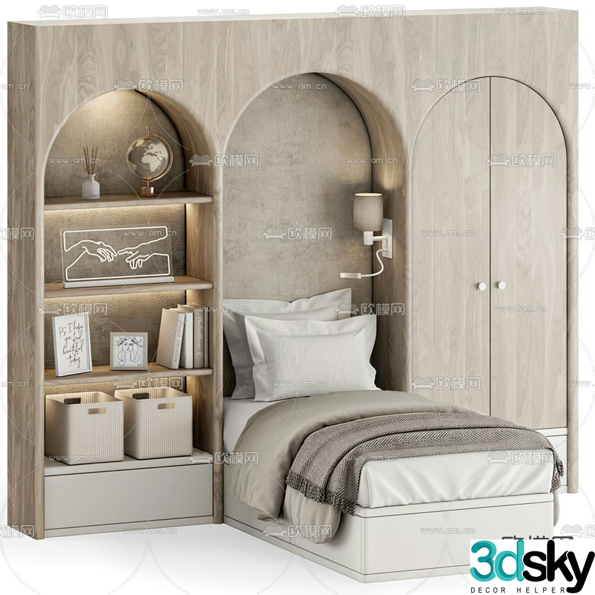 Modern children’s bed 3d model