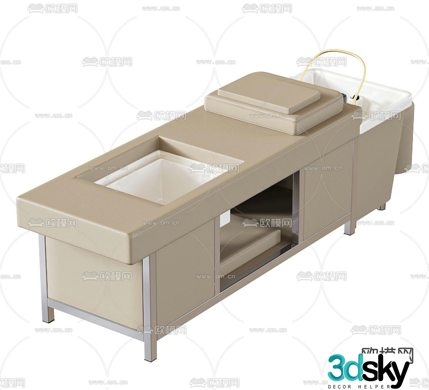 Massage bed beauty bed shampoo bed 3d model
