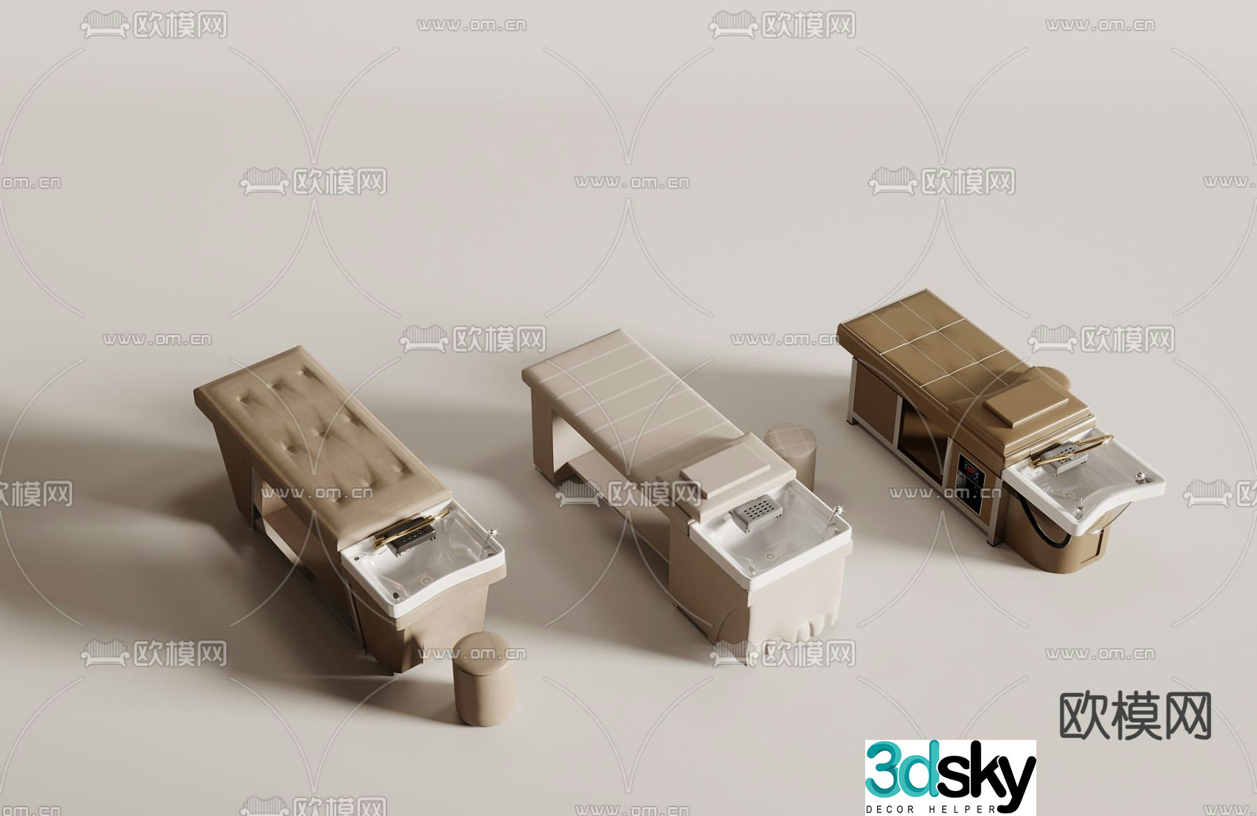 Massage bed beauty bed shampoo bed 3d model
