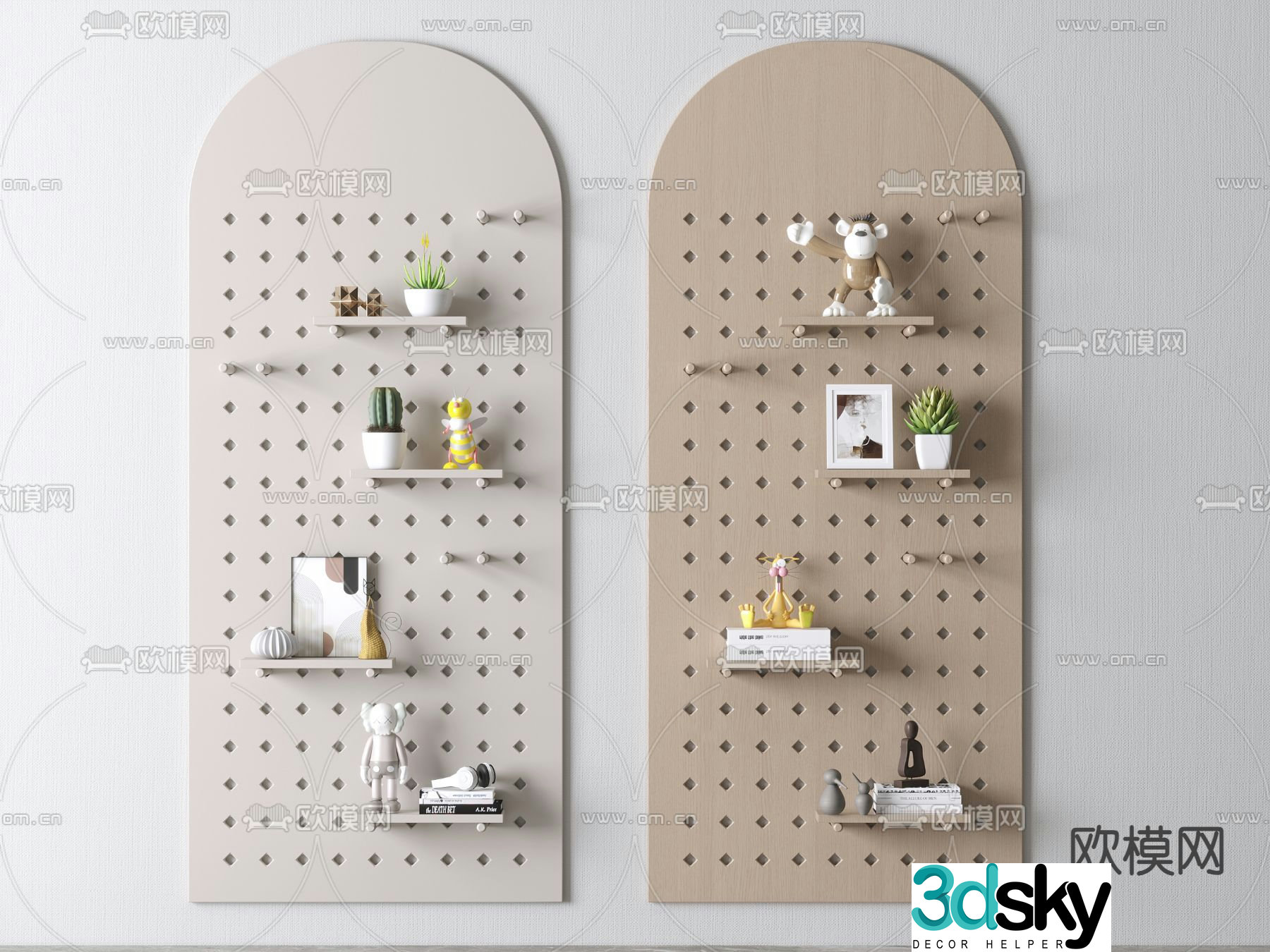 Modern hole board 3d model