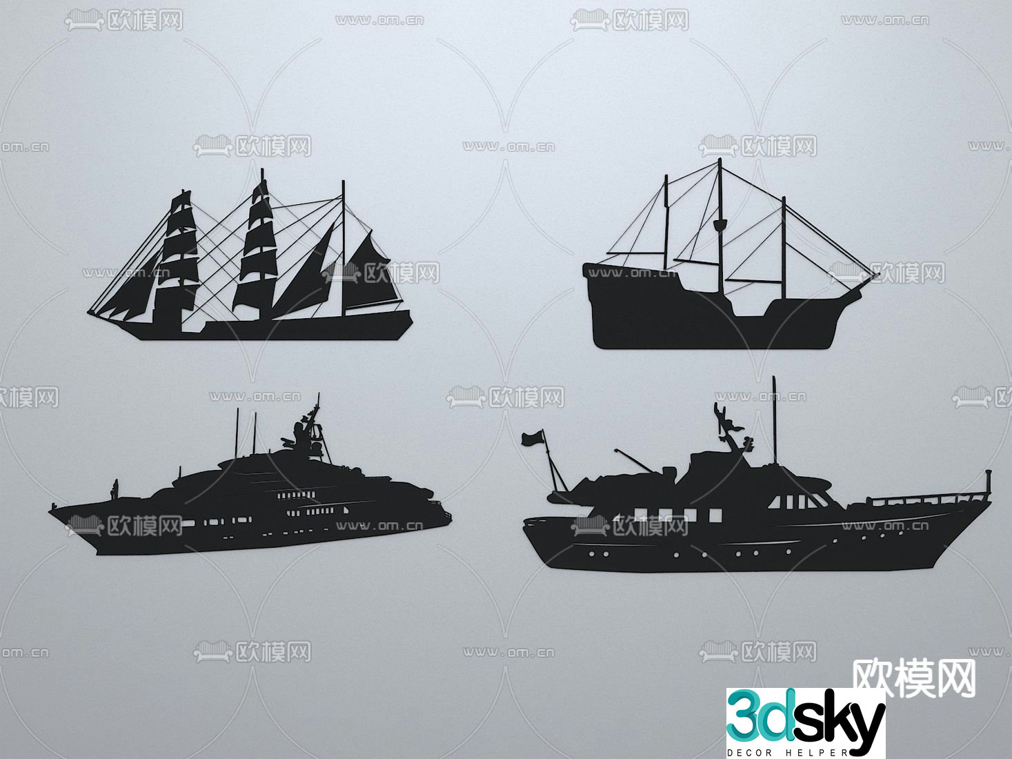 ship sailing ship 3d model