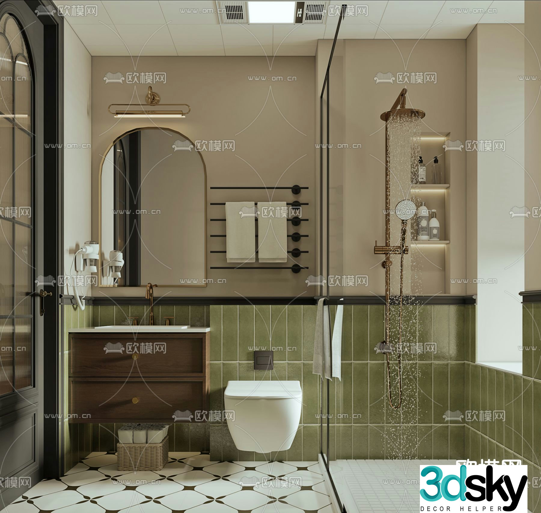 American bathroom 3d model