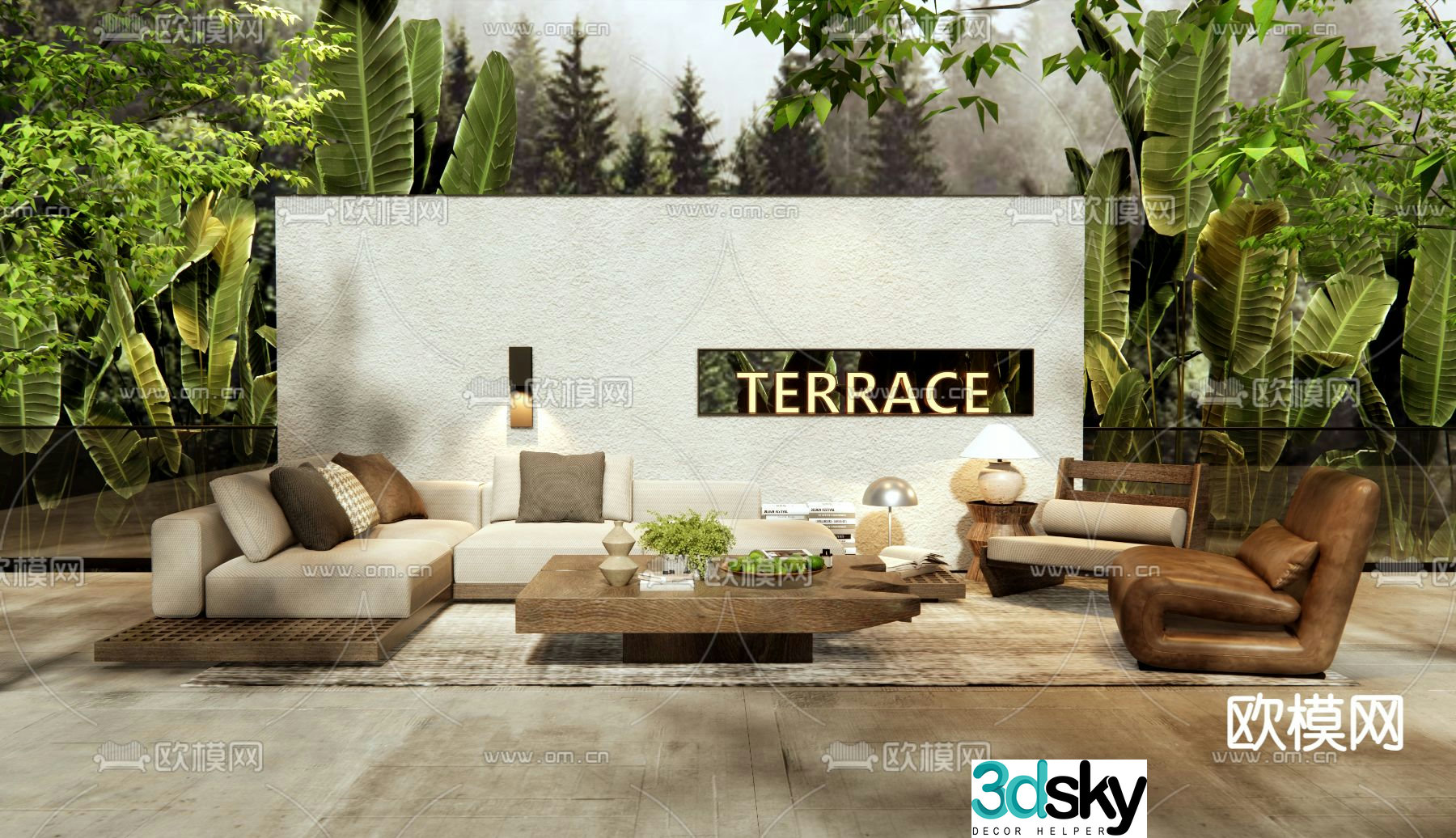Outdoor sofa leisure sofa 3d model