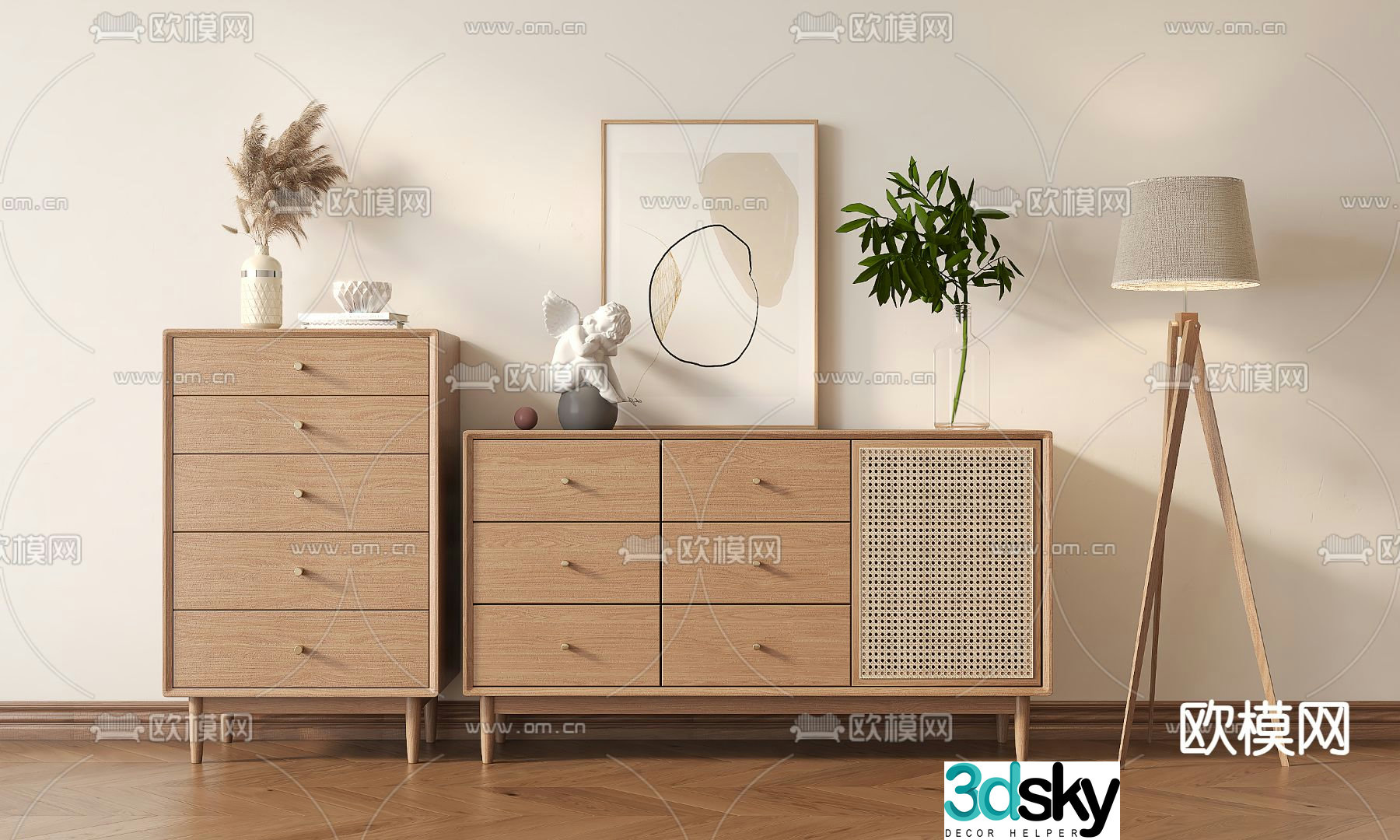 Nordic side cabinet 3D model