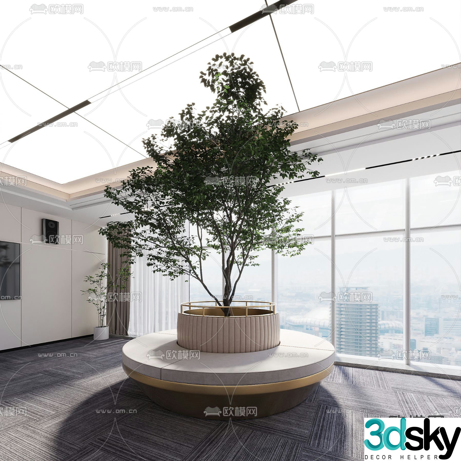 Round sofa booth sofa 3d model