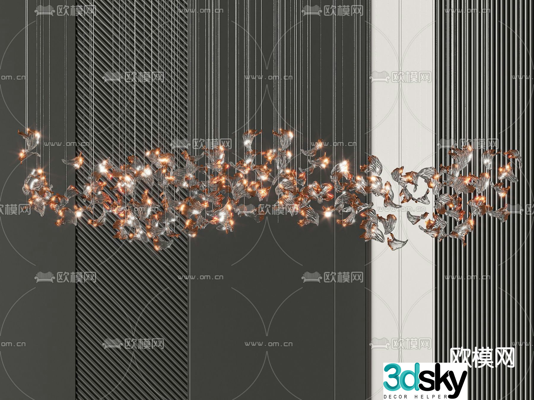 Light luxury decorative lamp crystal lamp 3d model