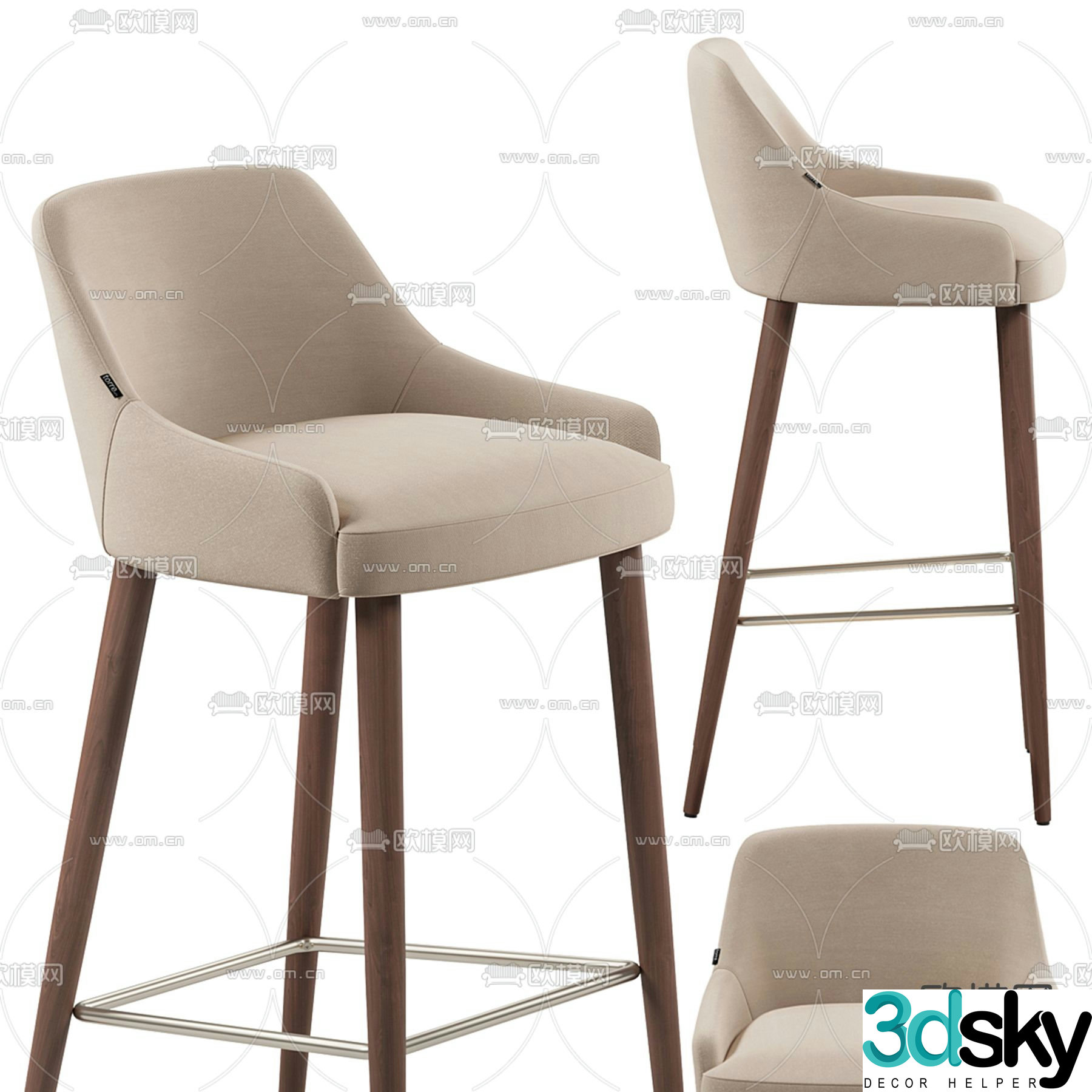 Luxdeco Torre Adima modern bar stool bar stool high stool 3d model