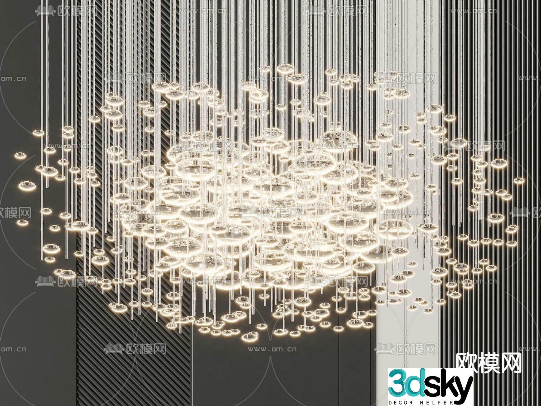 Light luxury decorative lamp crystal lamp 3d model