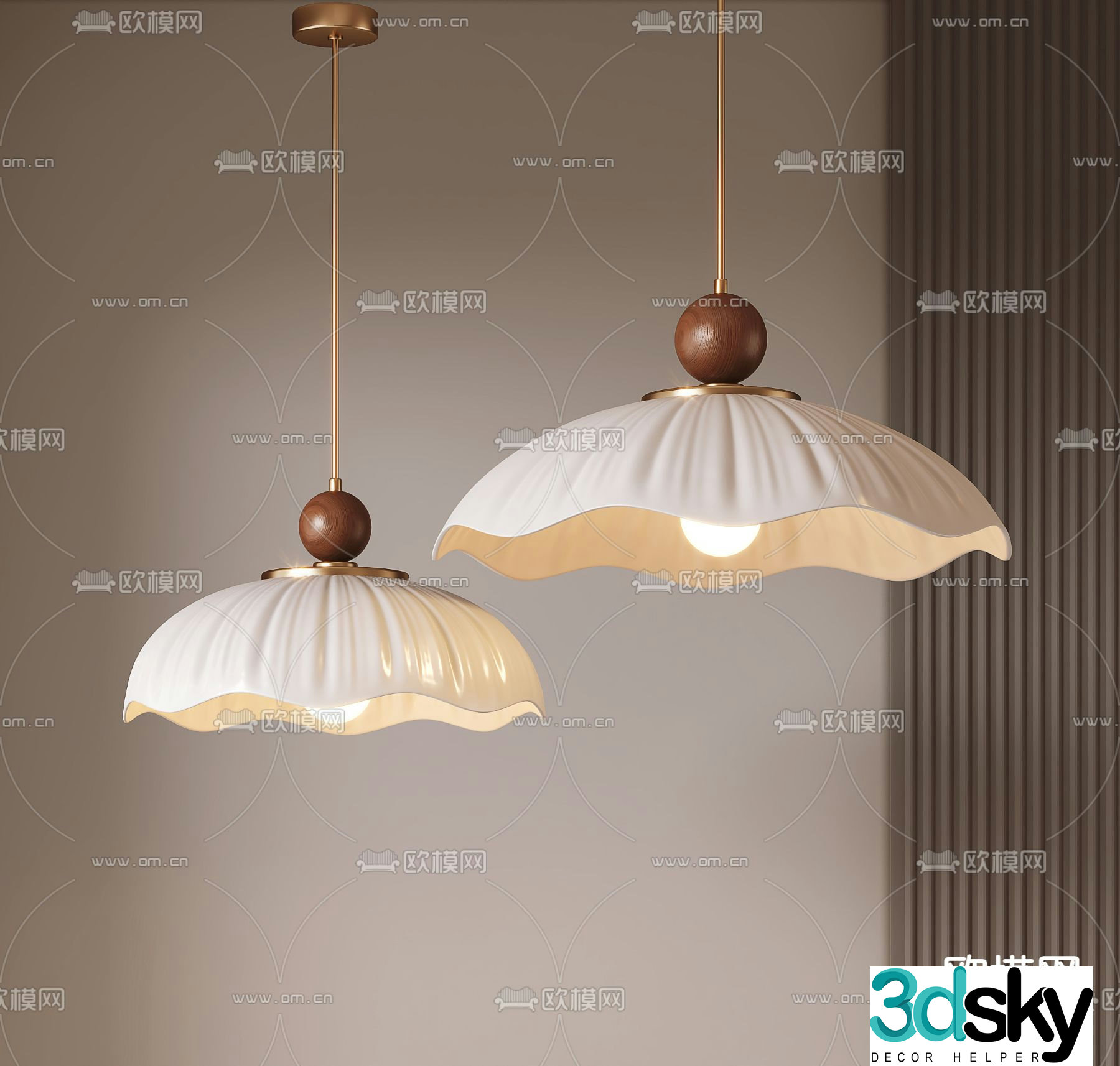 Cream style chandelier 3d model